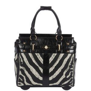 SERENGETI Zebra Print Rolling Laptop Bag | Briefcase or Travel Tote for Women |